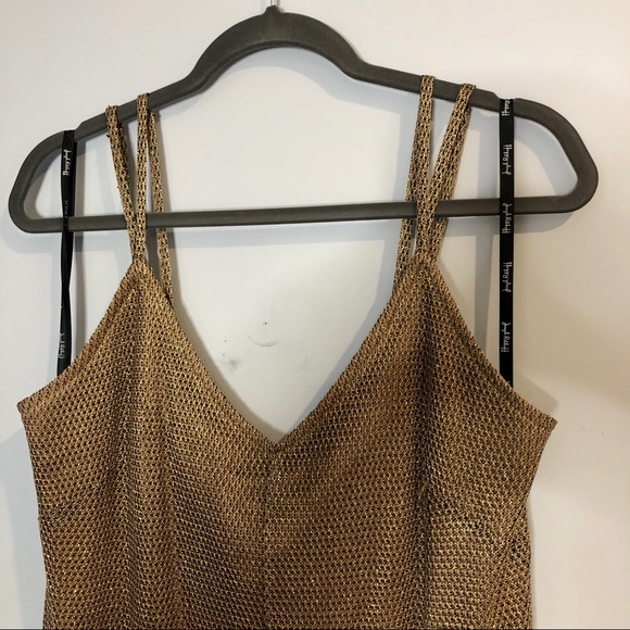 Joesph Ribkoff Gold Metallic Long Lace Dress - Picture 5 of 13